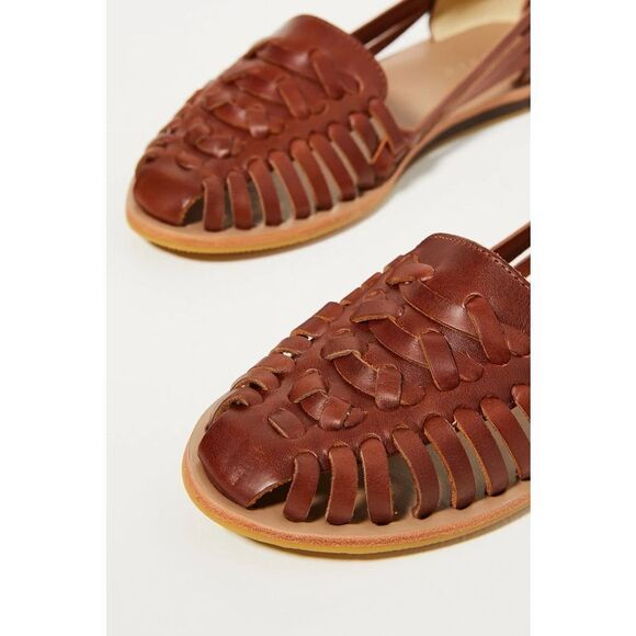 NOSOLO Anthropologie Hand Woven Leather Slip On Sandals - Picture 5 of 16